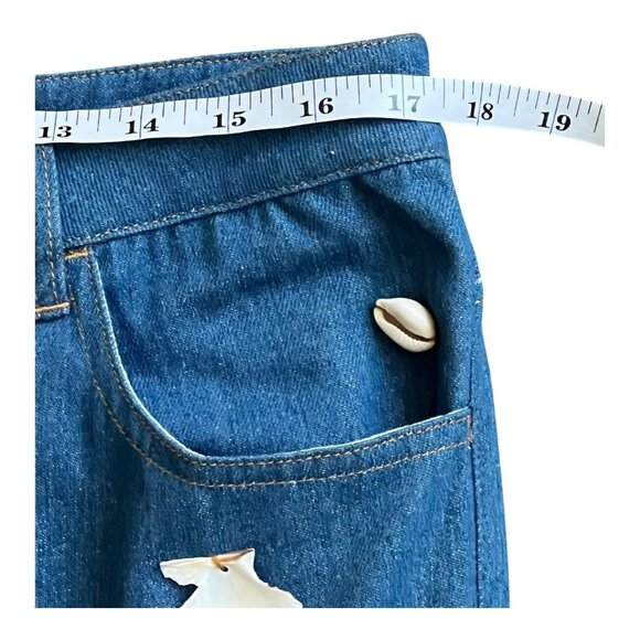 Tyler McGillivary Thingamabob Pants Seashell Retro Wide Leg Flare 70's Jeans XL - Picture 7 of 11